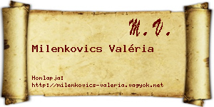 Milenkovics Valéria névjegykártya